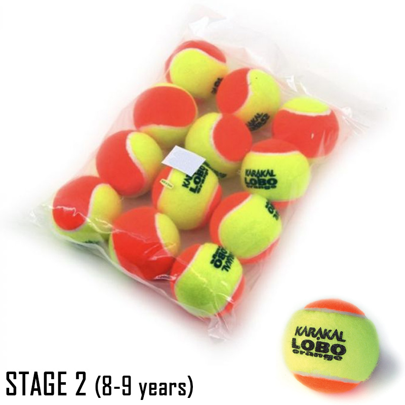 Karakal Lobo Short/Mini Tennis Ball (Pack x 12) (11% Lower Bounce than Mid Green Ball) (Transition Ball)
